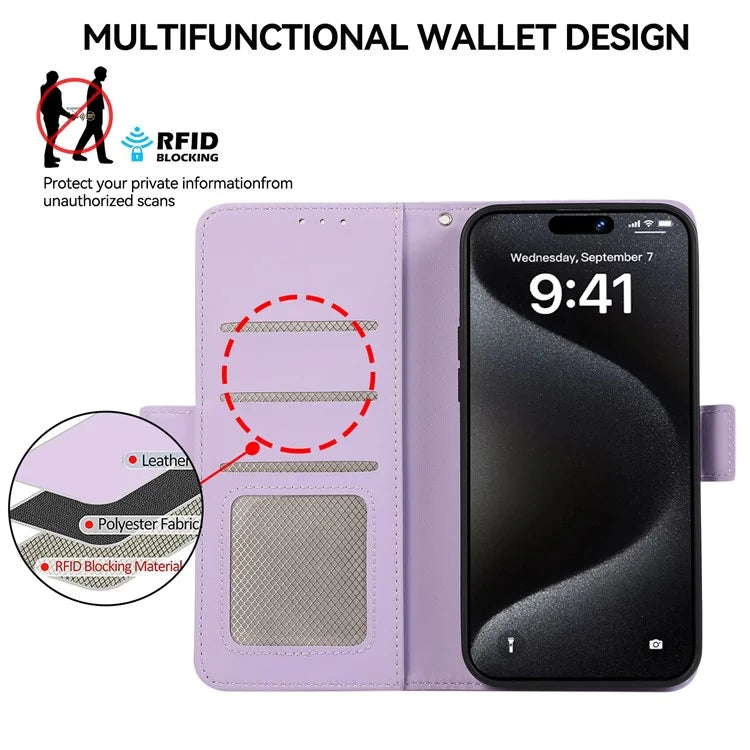 ABEEL For iPhone 16 Plus Case Leather Phone Cover with RFID Blocking Wallet