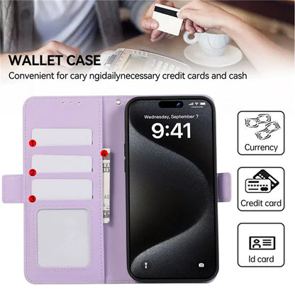 ABEEL For iPhone 16 Plus Case Leather Phone Cover with RFID Blocking Wallet