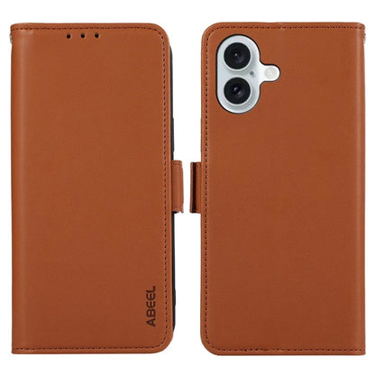 ABEEL For iPhone 16 Plus Case Leather Phone Cover with RFID Blocking Wallet