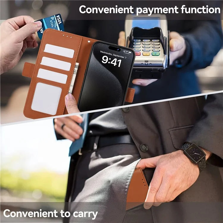 ABEEL For iPhone 16 Plus Case Leather Phone Cover with RFID Blocking Wallet