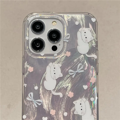 For iPhone 15 Pro Protective Cover IMD Pattern TPU Phone Case with Chain Strap