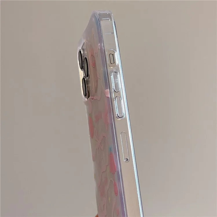 For iPhone 15 Pro Protective Cover IMD Pattern TPU Phone Case with Chain Strap