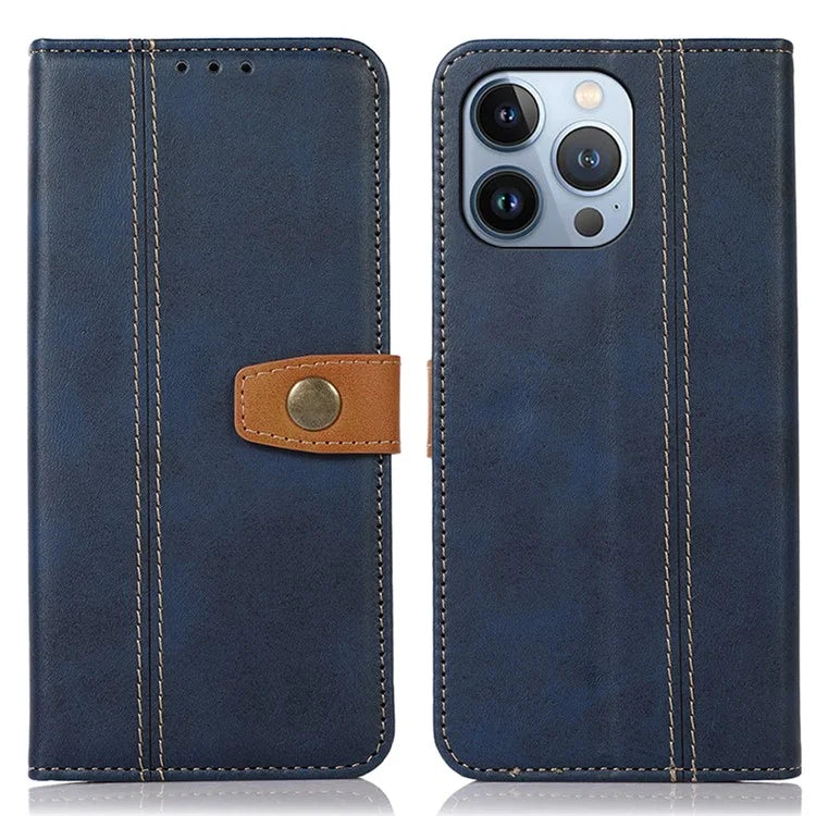 For iPhone 16 Pro Max Case Leather Wallet Stand Calf Texture Phone Protective Cover