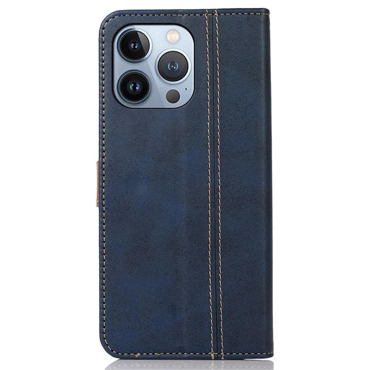 For iPhone 16 Pro Max Case Leather Wallet Stand Calf Texture Phone Protective Cover