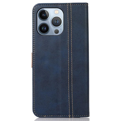 For iPhone 16 Pro Max Case Leather Wallet Stand Calf Texture Phone Protective Cover