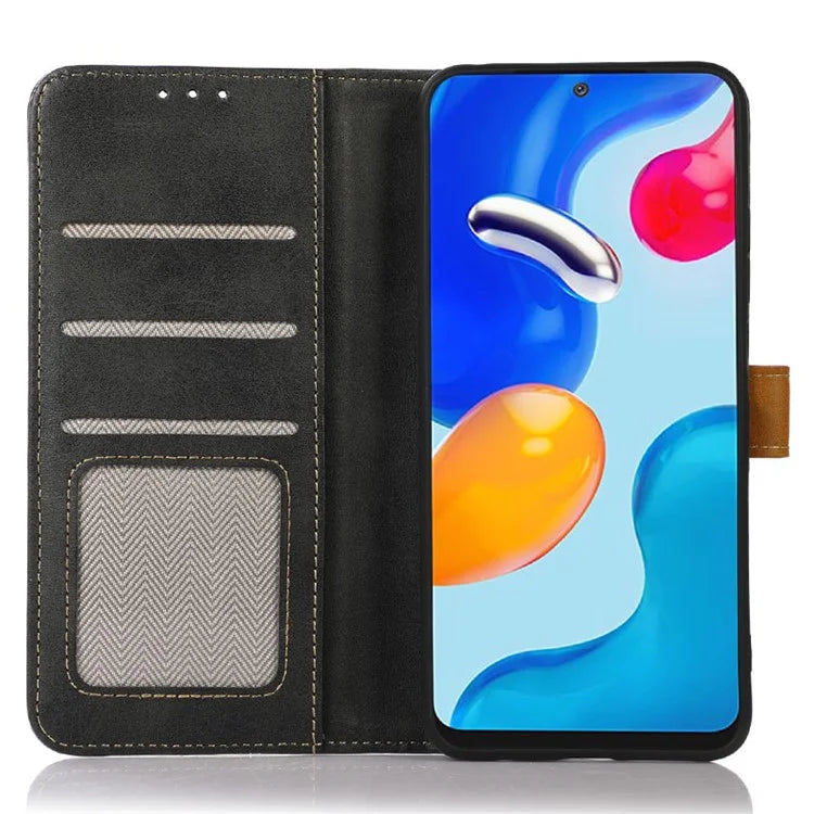 For iPhone 16 Pro Max Case Leather Wallet Stand Calf Texture Phone Protective Cover