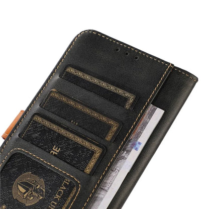 For iPhone 16 Pro Max Case Leather Wallet Stand Calf Texture Phone Protective Cover