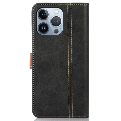 For iPhone 16 Pro Max Case Leather Wallet Stand Calf Texture Phone Protective Cover