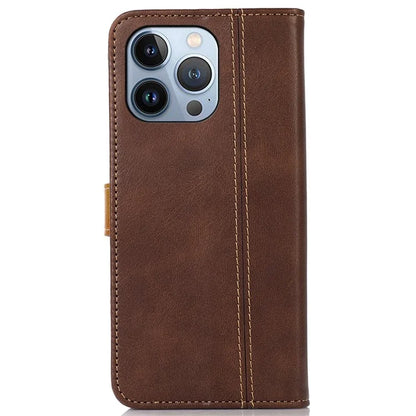 For iPhone 16 Pro Max Case Leather Wallet Stand Calf Texture Phone Protective Cover