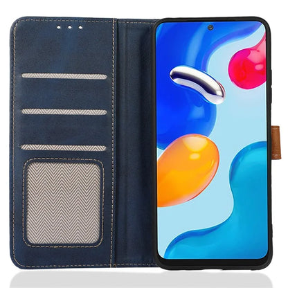 For iPhone 16 Pro Case Leather Wallet Stand Phone Cover Calf Texture Phone Shell