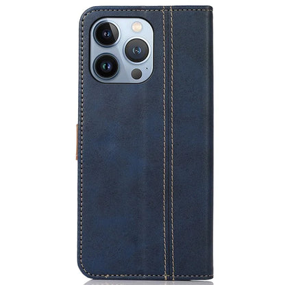 For iPhone 16 Pro Case Leather Wallet Stand Phone Cover Calf Texture Phone Shell