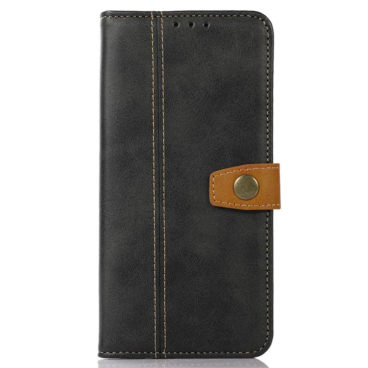 For iPhone 16 Pro Case Leather Wallet Stand Phone Cover Calf Texture Phone Shell