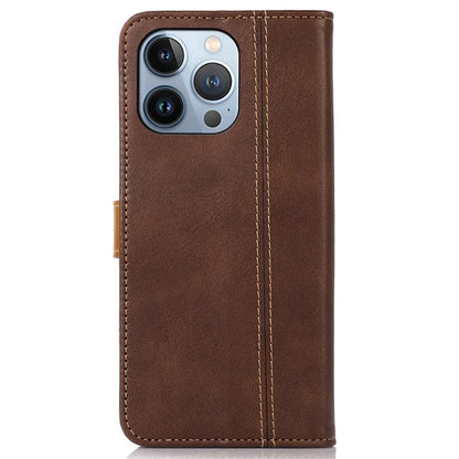 For iPhone 16 Pro Case Leather Wallet Stand Phone Cover Calf Texture Phone Shell