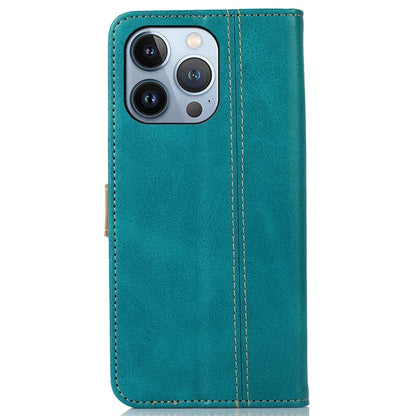 For iPhone 16 Pro Case Leather Wallet Stand Phone Cover Calf Texture Phone Shell