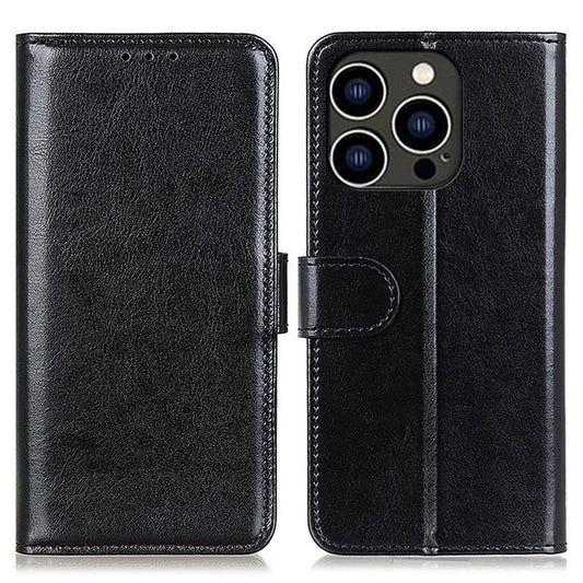For iPhone 16 Pro Max Wallet Case Crazy Horse Texture Leather Phone Cover
