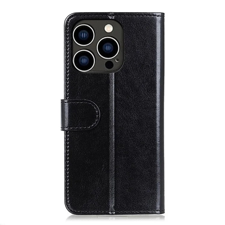 For iPhone 16 Pro Max Wallet Case Crazy Horse Texture Leather Phone Cover