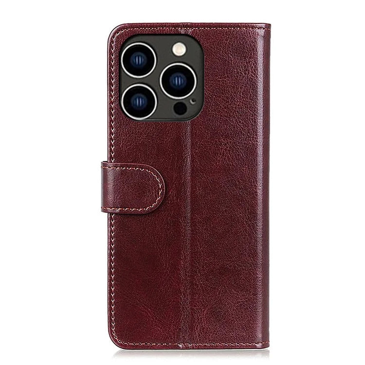 For iPhone 16 Pro Max Wallet Case Crazy Horse Texture Leather Phone Cover