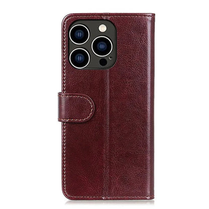 For iPhone 16 Pro Max Wallet Case Crazy Horse Texture Leather Phone Cover