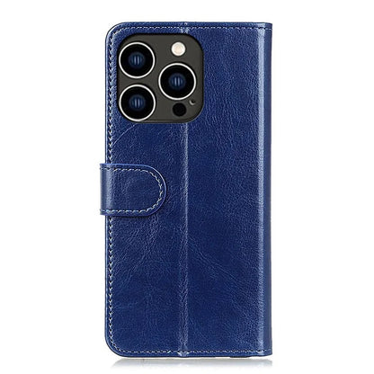 For iPhone 16 Pro Case PU Leather Stand Cell Phone Cover Crazy Horse Texture
