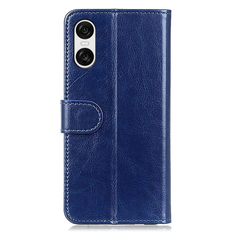 For Sony Xperia 10 VI Case Flip PU Leather Crazy Horse Texture Phone Cover