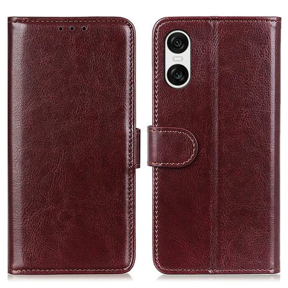 For Sony Xperia 10 VI Case Flip PU Leather Crazy Horse Texture Phone Cover