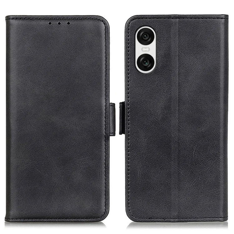 For Sony Xperia 10 VI Case PU Leather Wallet Phone Cover Cowhide Texture