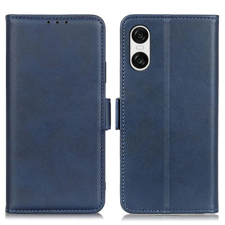 For Sony Xperia 10 VI Case PU Leather Wallet Phone Cover Cowhide Texture