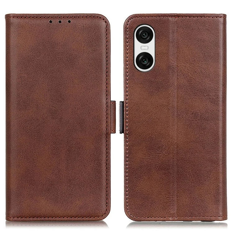 For Sony Xperia 10 VI Case PU Leather Wallet Phone Cover Cowhide Texture