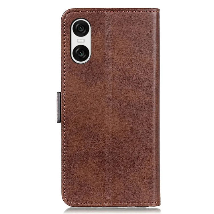For Sony Xperia 10 VI Case PU Leather Wallet Phone Cover Cowhide Texture