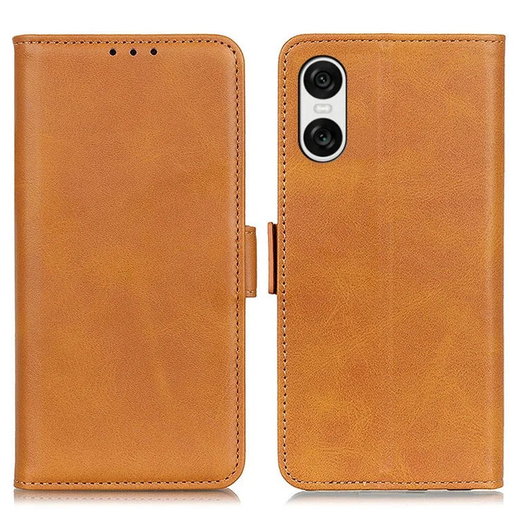 For Sony Xperia 10 VI Case PU Leather Wallet Phone Cover Cowhide Texture