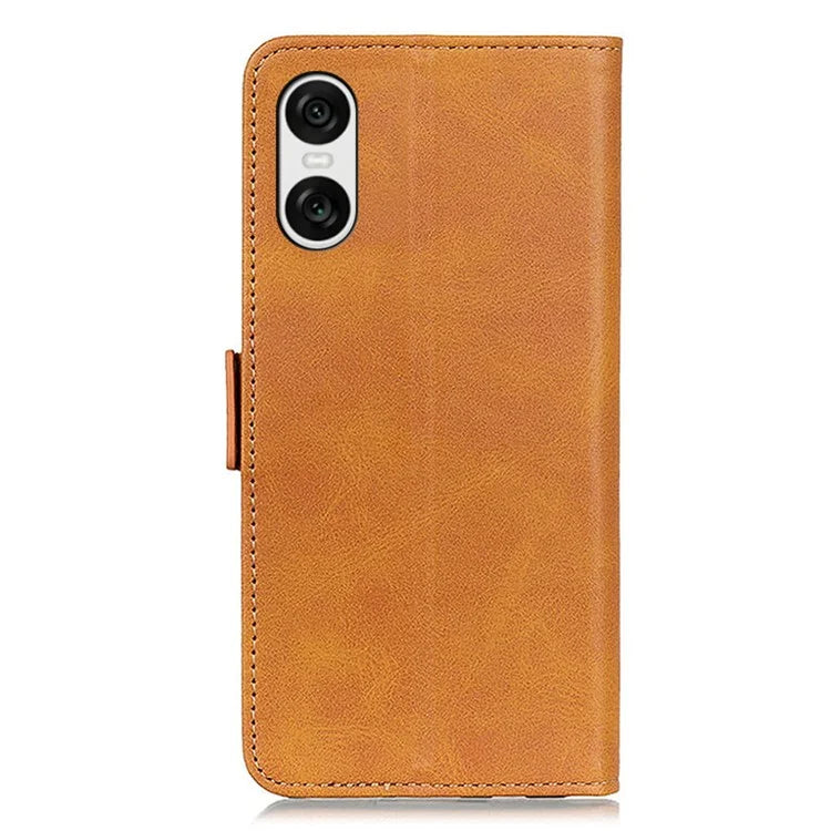 For Sony Xperia 10 VI Case PU Leather Wallet Phone Cover Cowhide Texture