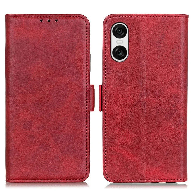 For Sony Xperia 10 VI Case PU Leather Wallet Phone Cover Cowhide Texture