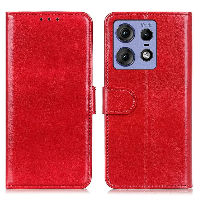 For Motorola Edge 50 Pro 5G Case  PU Leather Crazy Horse Texture Phone Wallet Cover