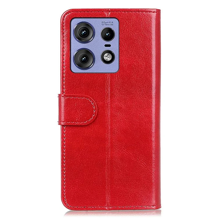 For Motorola Edge 50 Pro 5G Case  PU Leather Crazy Horse Texture Phone Wallet Cover
