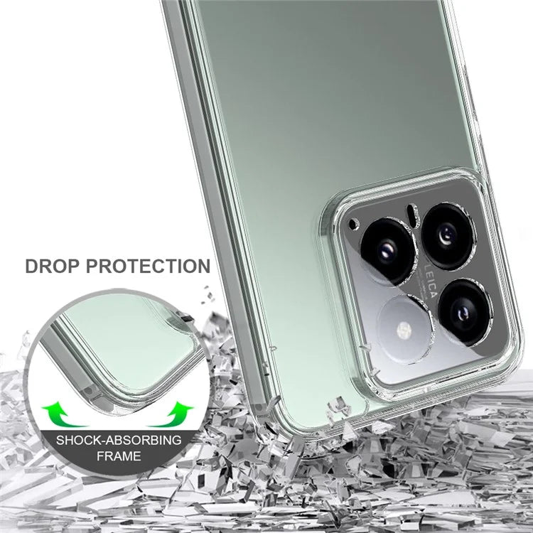 For Xiaomi 14 Case TPU+Acrylic Anti-Scratch Transaprent Protective Phone Cover