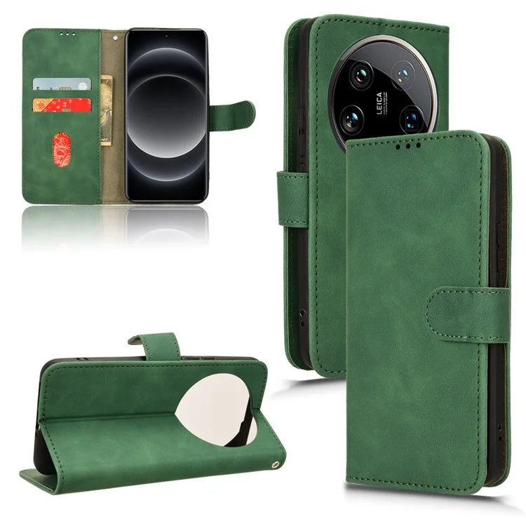 For Xiaomi 14 Ultra Case Magnetic PU Leather Phone Protective Shell Card Slots Wallet Phone Cover