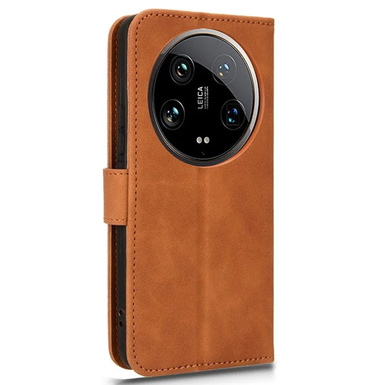 For Xiaomi 14 Ultra Case Magnetic PU Leather Phone Protective Shell Card Slots Wallet Phone Cover