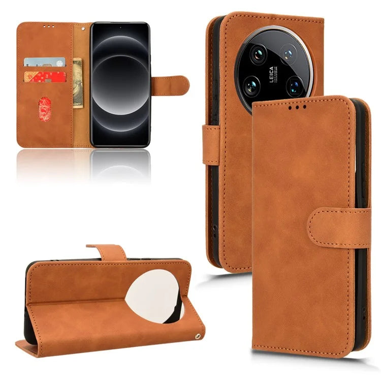 For Xiaomi 14 Ultra Case Magnetic PU Leather Phone Protective Shell Card Slots Wallet Phone Cover