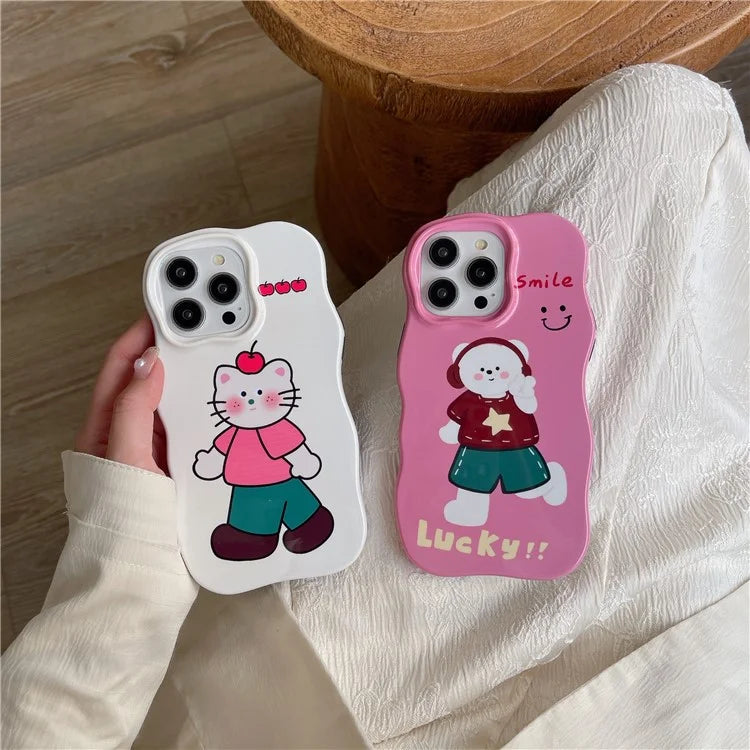 For iPhone 15 Pro Cover TPU Phone Protective Shell Cartoon Pattern Phone Case
