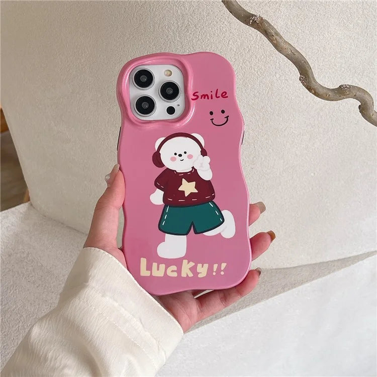 For iPhone 15 Pro Cover TPU Phone Protective Shell Cartoon Pattern Phone Case