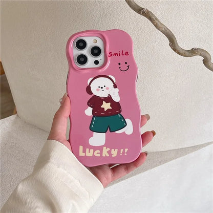 For iPhone 15 Pro Cover TPU Phone Protective Shell Cartoon Pattern Phone Case