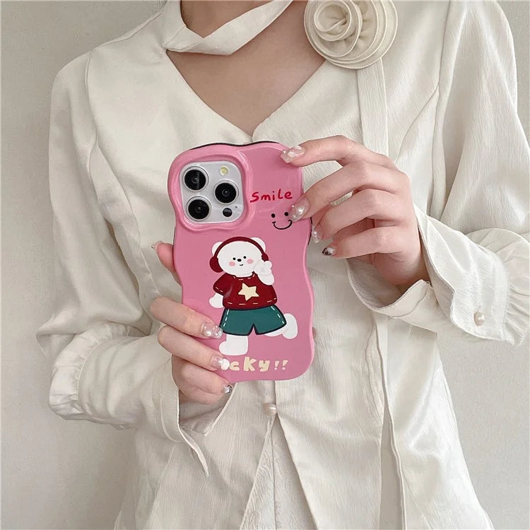 For iPhone 15 Pro Cover TPU Phone Protective Shell Cartoon Pattern Phone Case