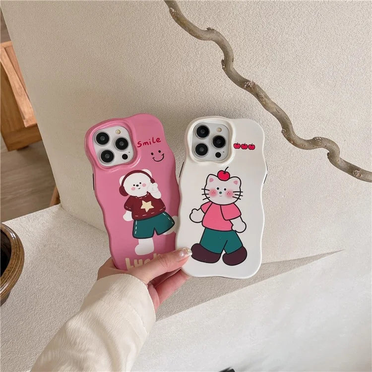 For iPhone 15 Pro Cover TPU Phone Protective Shell Cartoon Pattern Phone Case