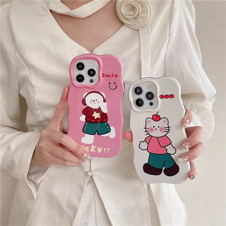 For iPhone 15 Pro Cover TPU Phone Protective Shell Cartoon Pattern Phone Case