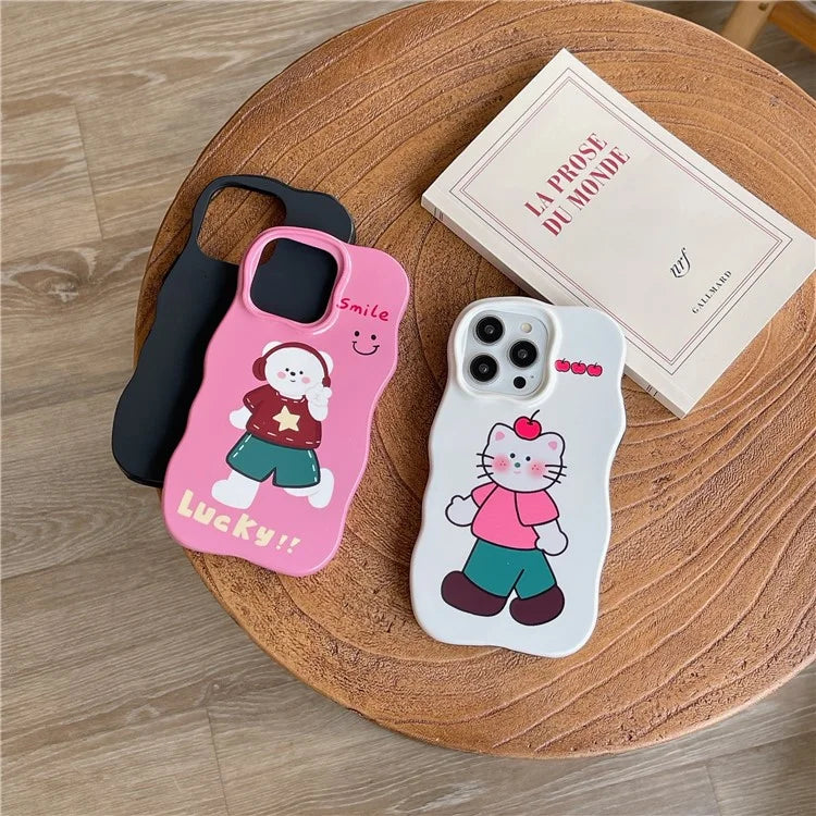 For iPhone 15 Pro Cover TPU Phone Protective Shell Cartoon Pattern Phone Case