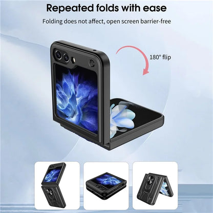 For Samsung Galaxy Z Flip6 5G Case PC+TPU Kickstand Magnetic Car Mount Phone Coverish Green