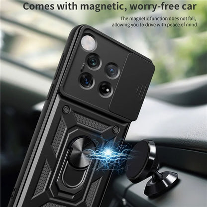 For OnePlus 12 5G Anti-Scratch Phone Shell PC+TPU Phone Cover with Lens Protector+Kickstand