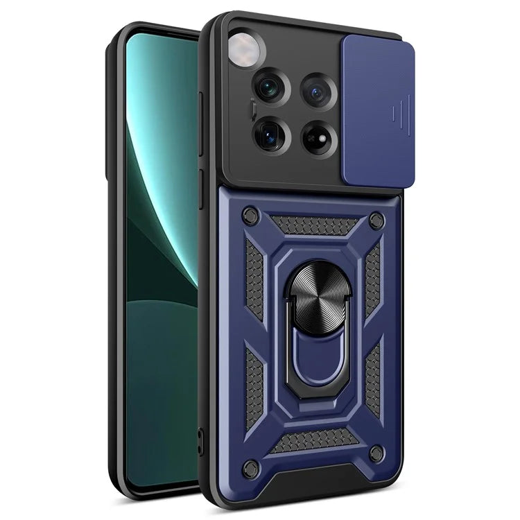 For OnePlus 12 5G Anti-Scratch Phone Shell PC+TPU Phone Cover with Lens Protector+Kickstand