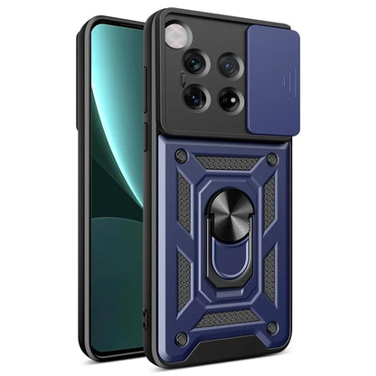For OnePlus 12 5G Anti-Scratch Phone Shell PC+TPU Phone Cover with Lens Protector+Kickstand