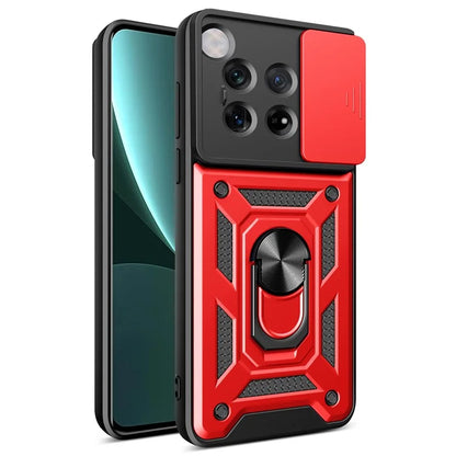 For OnePlus 12 5G Anti-Scratch Phone Shell PC+TPU Phone Cover with Lens Protector+Kickstand